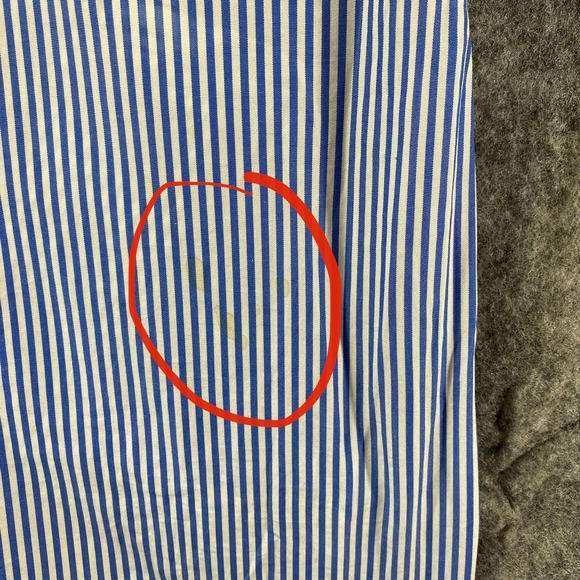 Carvin Dress Large Blue Striped Asymmetric Sleeveless A-Line Preppy - Picture 12 of 12